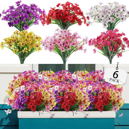 Artificial Flower (24pcs/set), UV Resistant Colorful Fake Flower, Decorative Bouquet for Home Decor Garden Party Wedding Decor