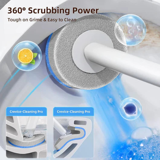 Disposable Toilet Brush Set – with Built-In Cleaner & 24 Refills